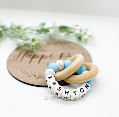 Name Teething Ring Rattle